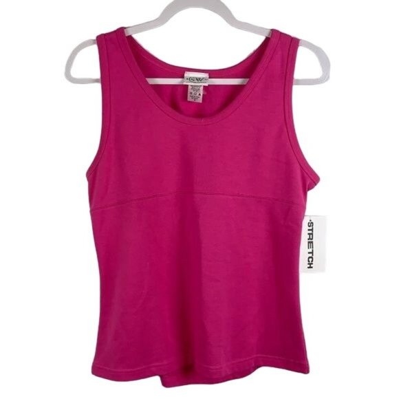 NEW G.W. Sport Women Pink Stretch Cut Out Back Exercise Tank Top Shirt Sz Medium - Picture 1 of 5